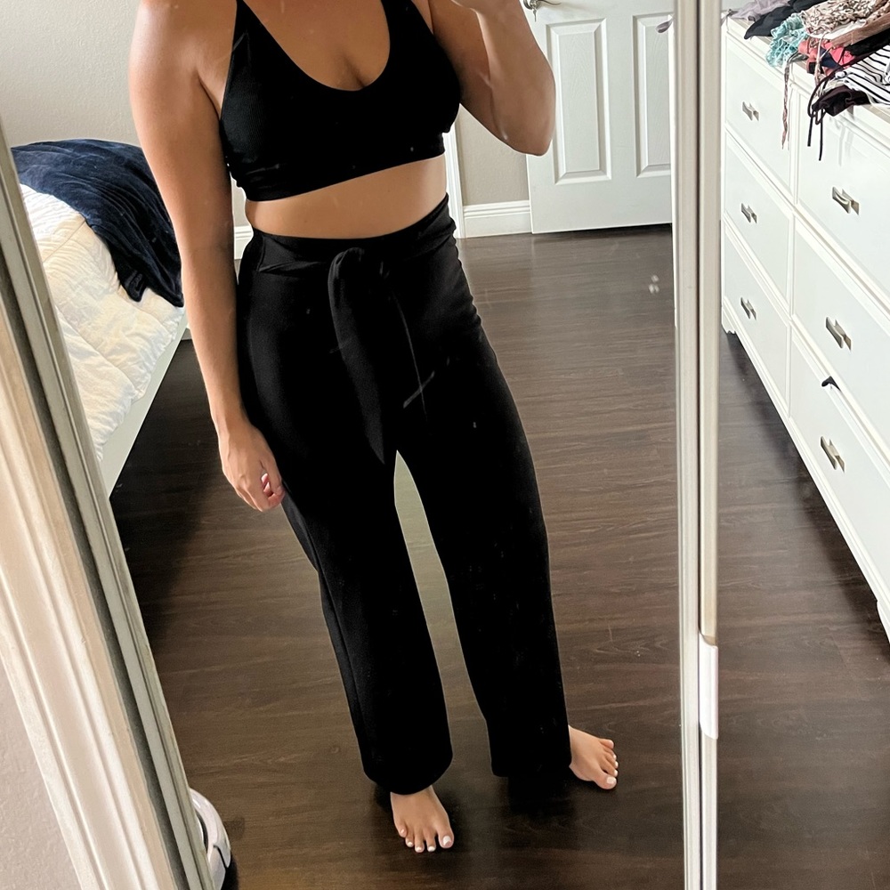 Black Dress Pants w/ Tie Belt